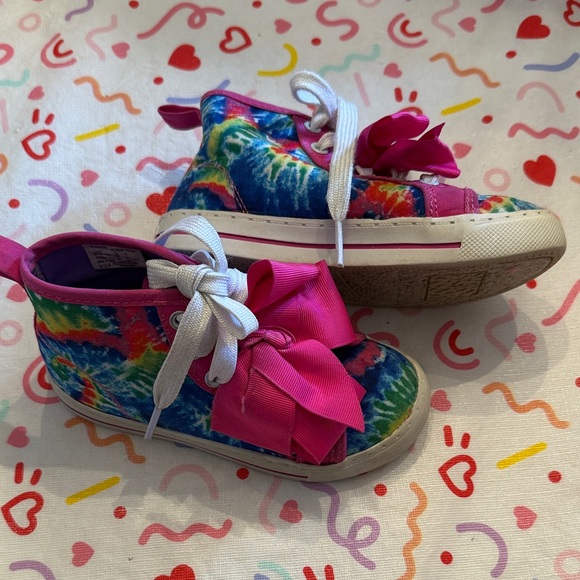 JoJo Siwa Tie-Dye Sneakers with Pink Bow - Picture 1 of 4